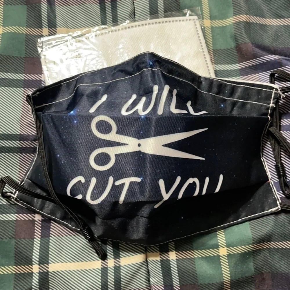 New I Will Cut You beautician face mask